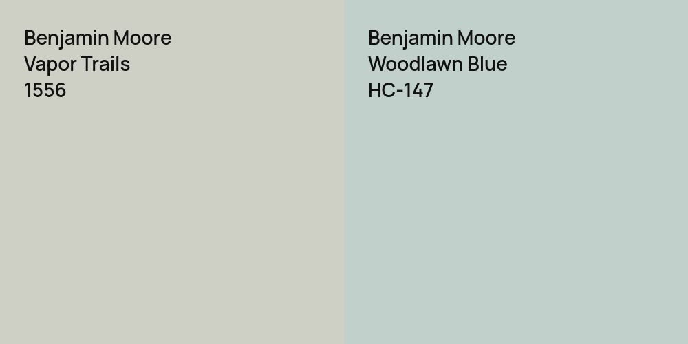 Benjamin Moore Vapor Trails vs. Benjamin Moore Woodlawn Blue