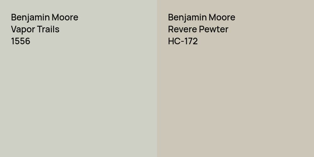 Benjamin Moore Vapor Trails vs. Benjamin Moore Revere Pewter