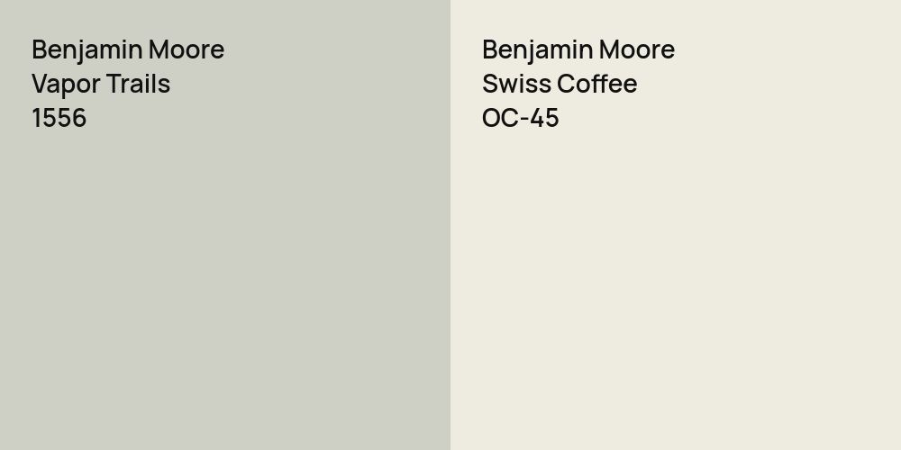 Benjamin Moore Vapor Trails vs. Benjamin Moore Swiss Coffee