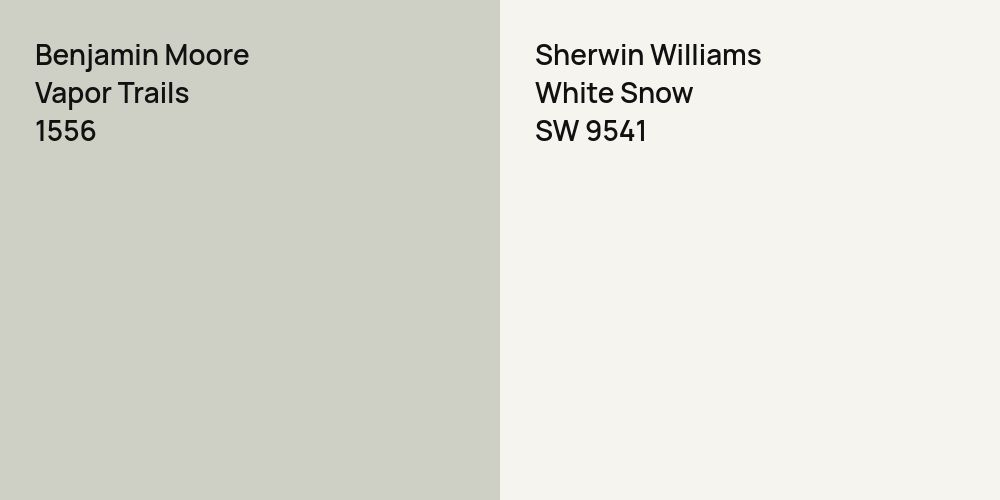 Benjamin Moore Vapor Trails vs. Sherwin Williams White Snow