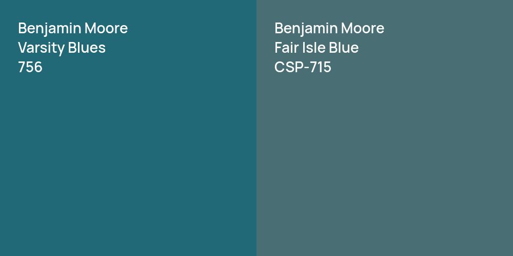 Benjamin Moore Varsity Blues vs. Benjamin Moore Fair Isle Blue