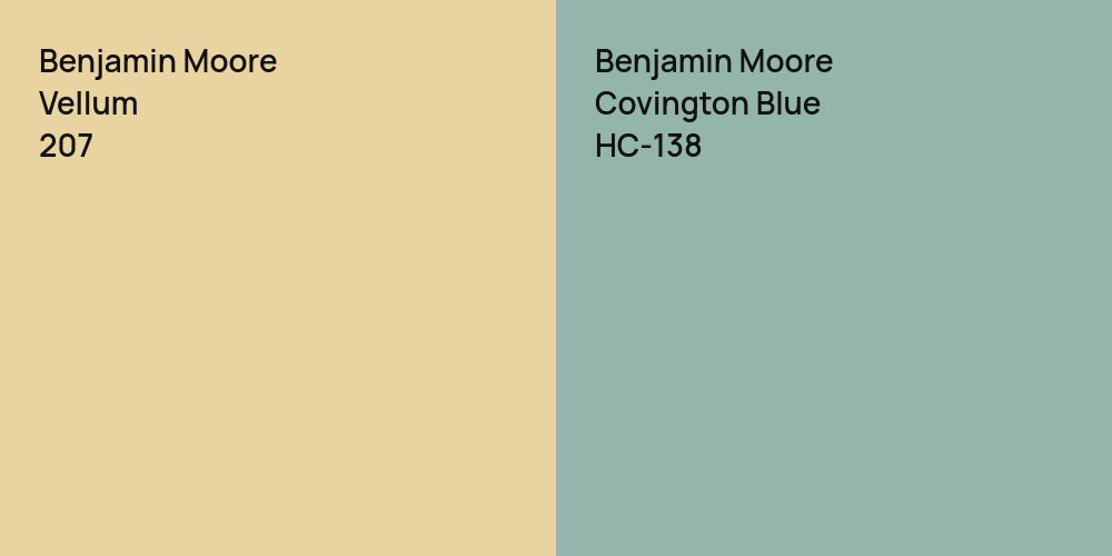 Benjamin Moore Vellum vs. Benjamin Moore Covington Blue