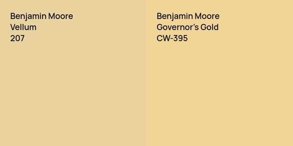 Benjamin Moore Vellum vs. Benjamin Moore Governor's Gold