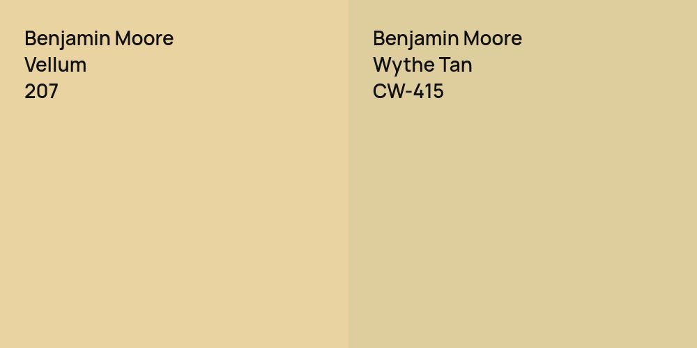 Benjamin Moore Vellum vs. Benjamin Moore Wythe Tan