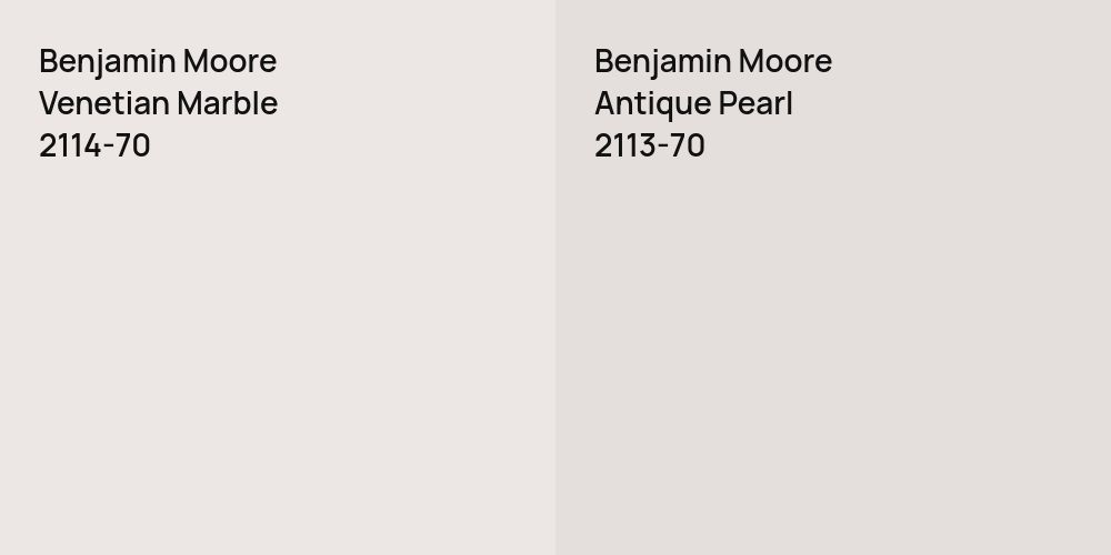 Benjamin Moore Venetian Marble vs. Benjamin Moore Antique Pearl