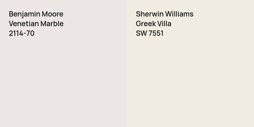 Benjamin Moore Venetian Marble vs. Sherwin Williams Greek Villa