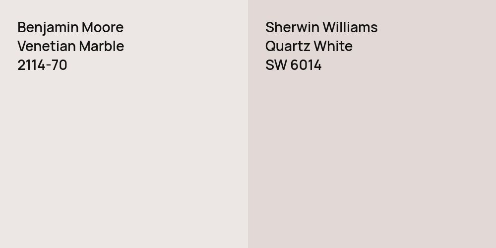 Benjamin Moore Venetian Marble vs. Sherwin Williams Quartz White