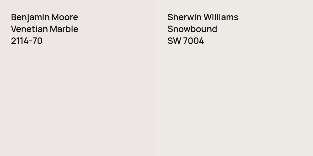 Benjamin Moore Venetian Marble vs. Sherwin Williams Snowbound