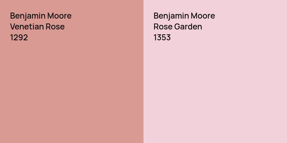 Benjamin Moore Venetian Rose vs. Benjamin Moore Rose Garden