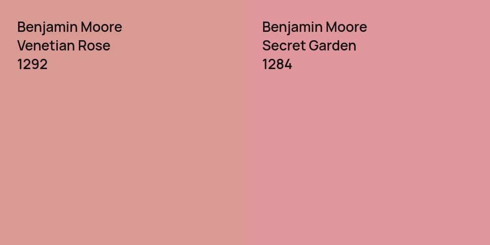 Benjamin Moore Venetian Rose vs. Benjamin Moore Secret Garden