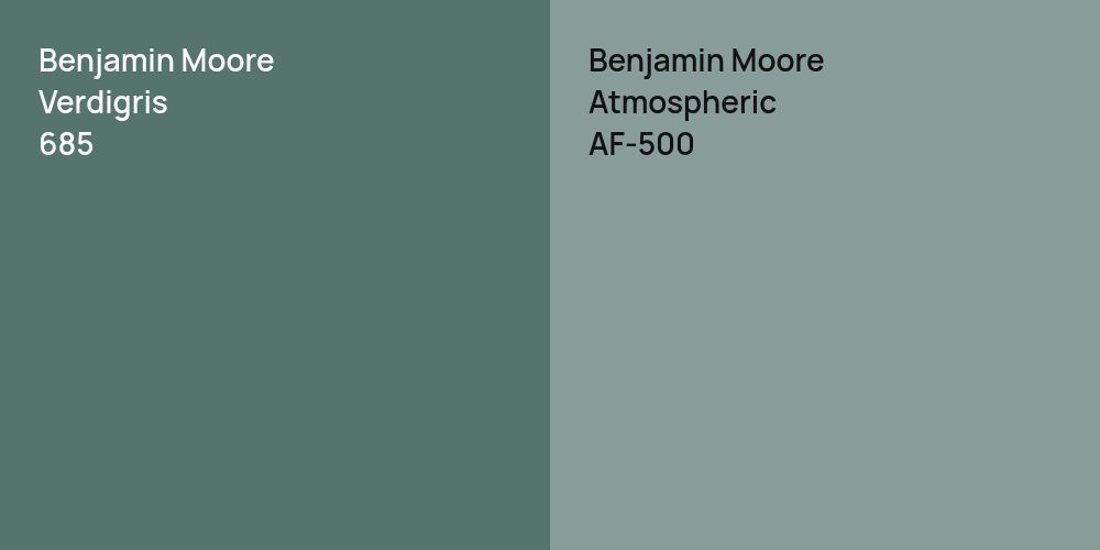 Benjamin Moore Verdigris vs. Benjamin Moore Atmospheric