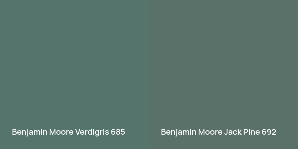 Benjamin Moore Verdigris vs. Benjamin Moore Jack Pine