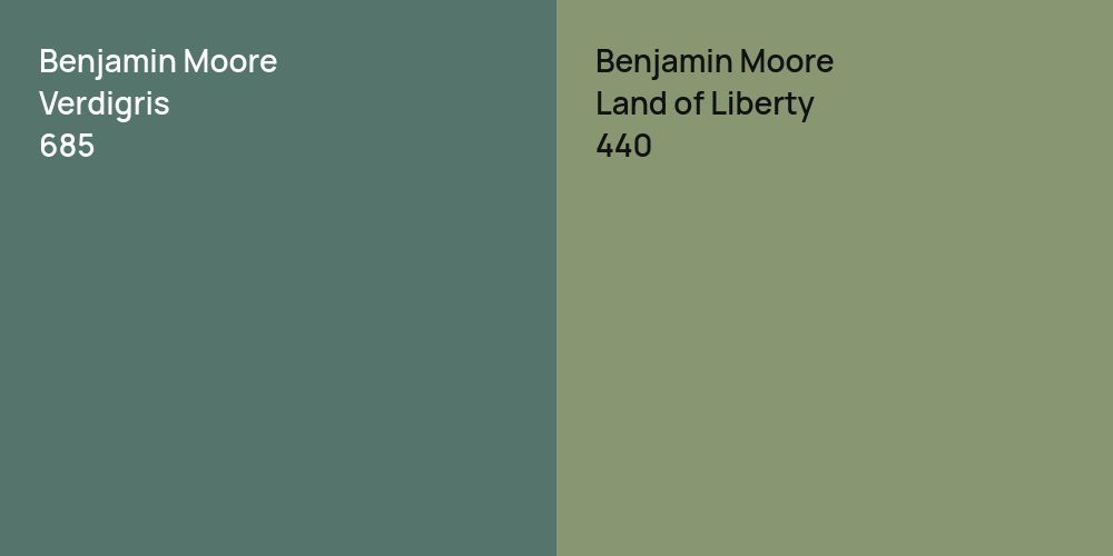 Benjamin Moore Verdigris vs. Benjamin Moore Land of Liberty