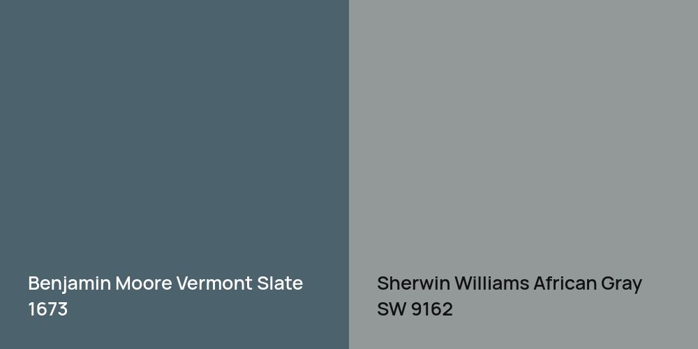 Benjamin Moore Vermont Slate vs. Sherwin Williams African Gray