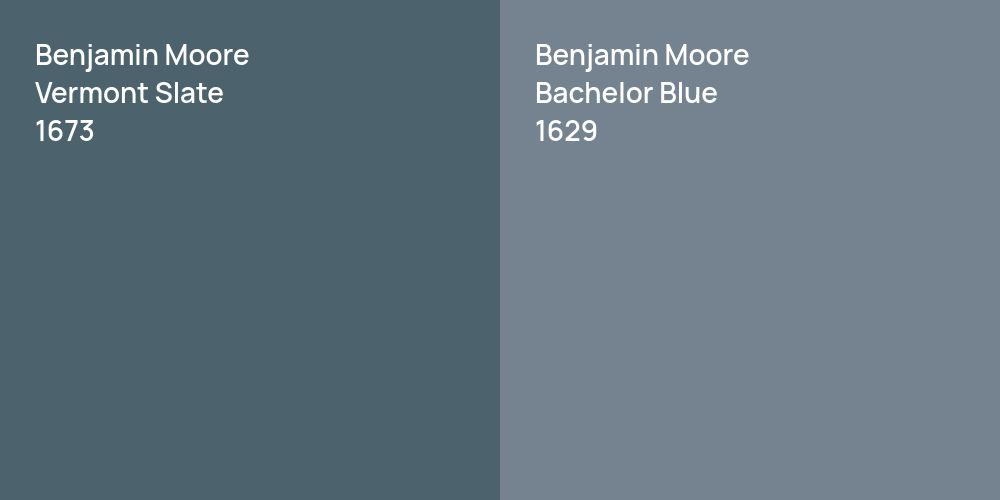 Benjamin Moore Vermont Slate vs. Benjamin Moore Bachelor Blue