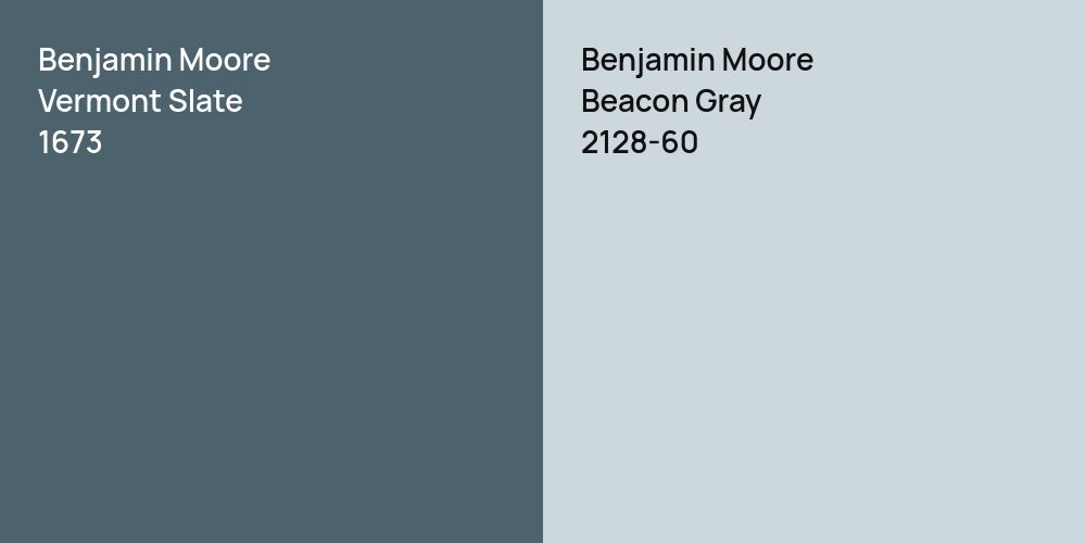 Benjamin Moore Vermont Slate vs. Benjamin Moore Beacon Gray