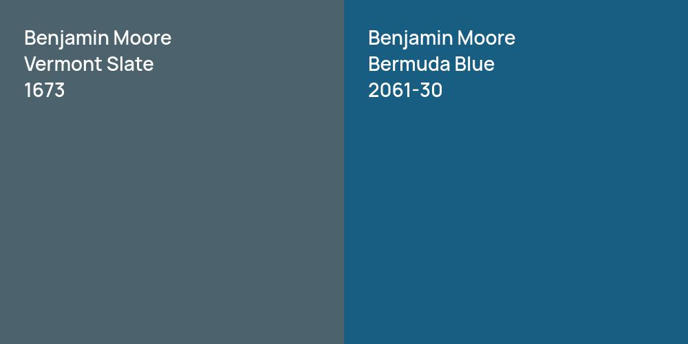 Benjamin Moore Vermont Slate vs. Benjamin Moore Bermuda Blue