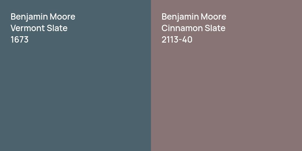 Benjamin Moore Vermont Slate vs. Benjamin Moore Cinnamon Slate