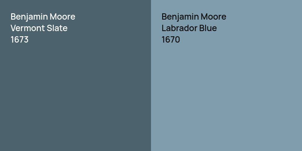 Benjamin Moore Vermont Slate vs. Benjamin Moore Labrador Blue