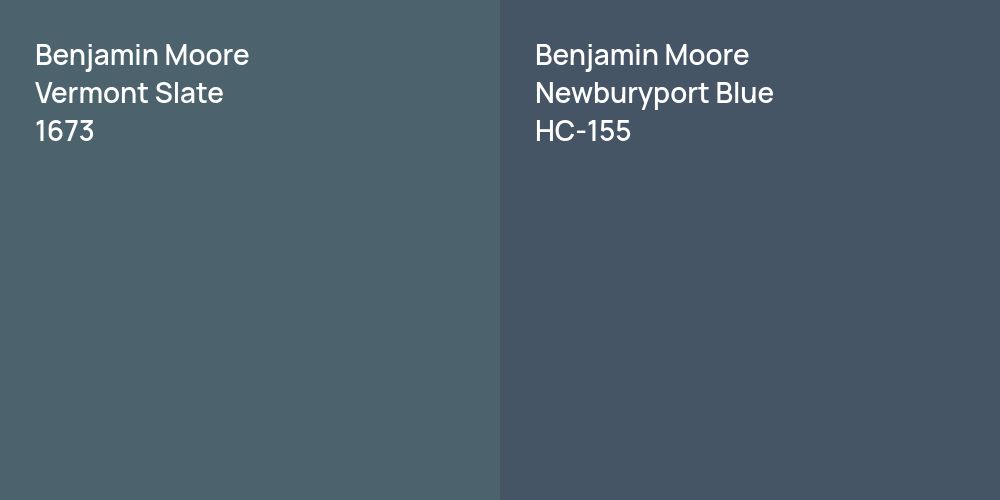 Benjamin Moore Vermont Slate vs. Benjamin Moore Newburyport Blue