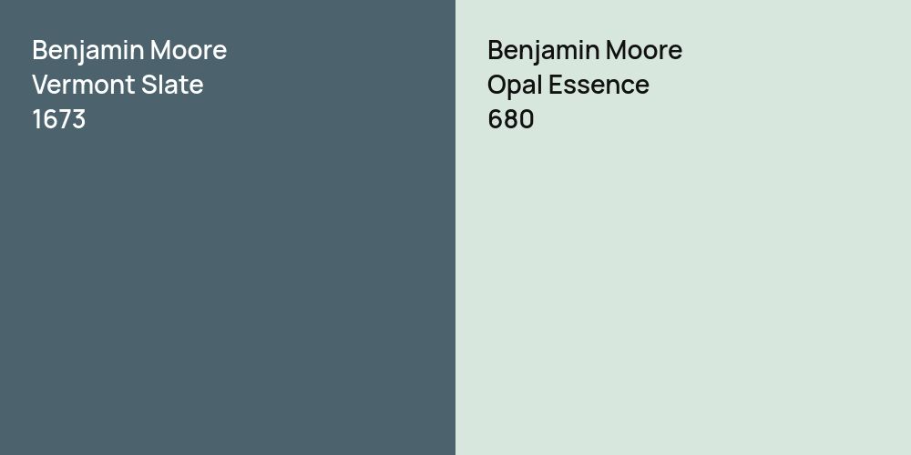 Benjamin Moore Vermont Slate vs. Benjamin Moore Opal Essence