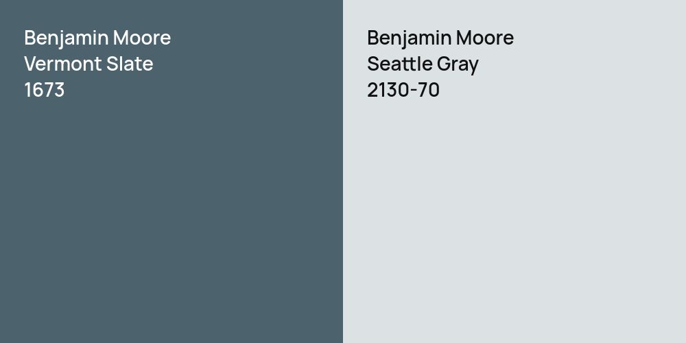 Benjamin Moore Vermont Slate vs. Benjamin Moore Seattle Gray