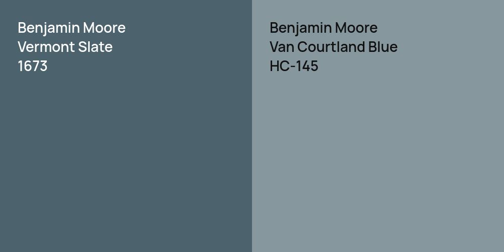 Benjamin Moore Vermont Slate vs. Benjamin Moore Van Courtland Blue