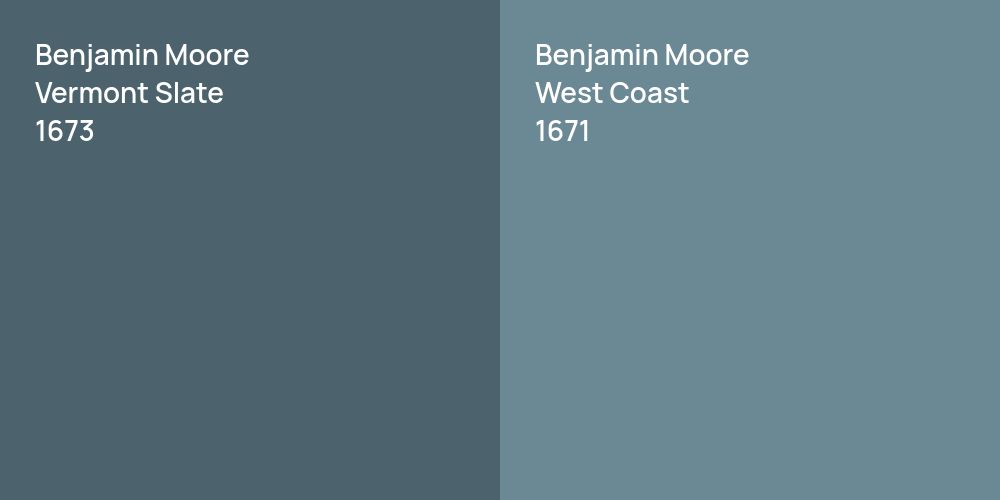 Benjamin Moore Vermont Slate vs. Benjamin Moore West Coast