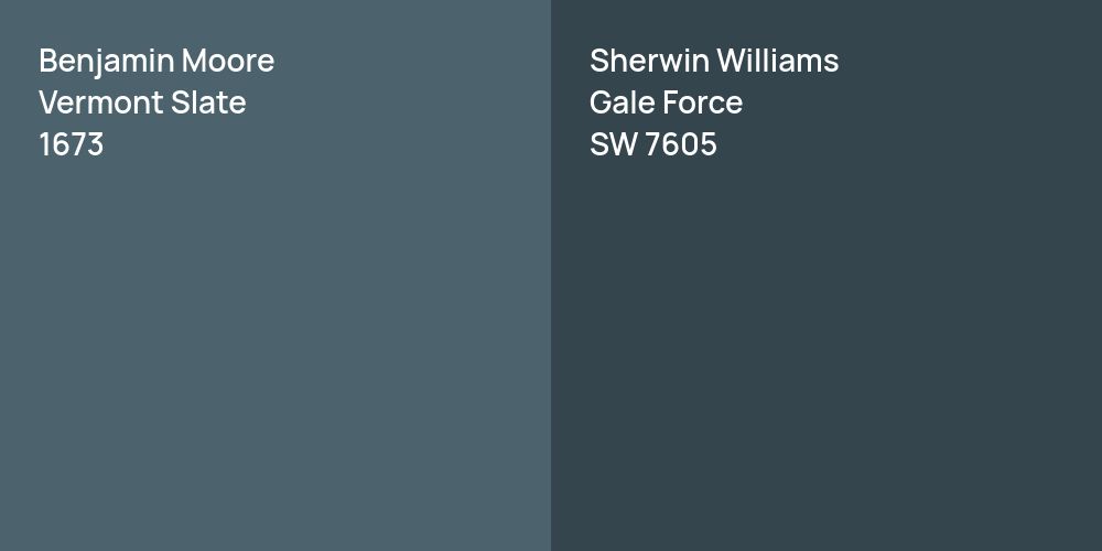 Benjamin Moore Vermont Slate vs. Sherwin Williams Gale Force