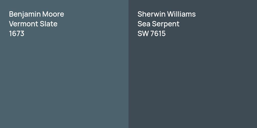 Benjamin Moore Vermont Slate vs. Sherwin Williams Sea Serpent