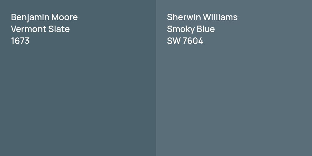 Benjamin Moore Vermont Slate vs. Sherwin Williams Smoky Blue