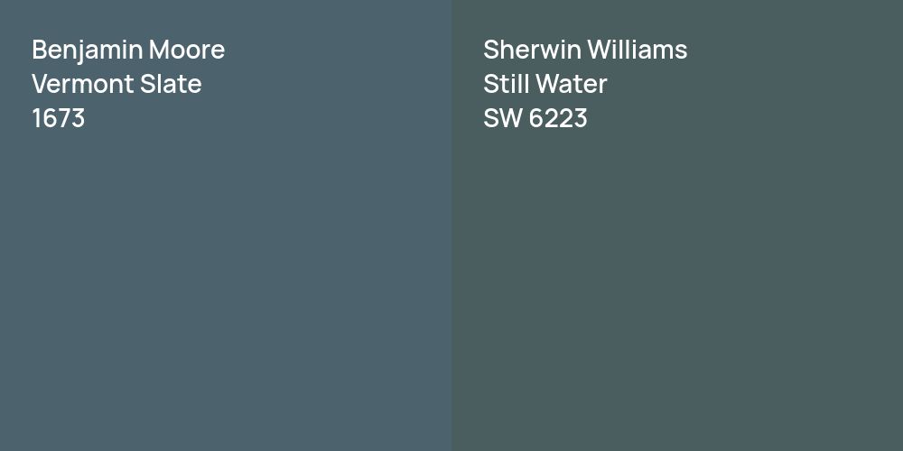 Benjamin Moore Vermont Slate vs. Sherwin Williams Still Water