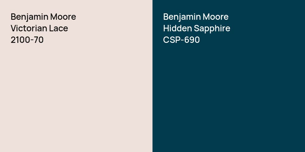 Benjamin Moore Victorian Lace vs. Benjamin Moore Hidden Sapphire