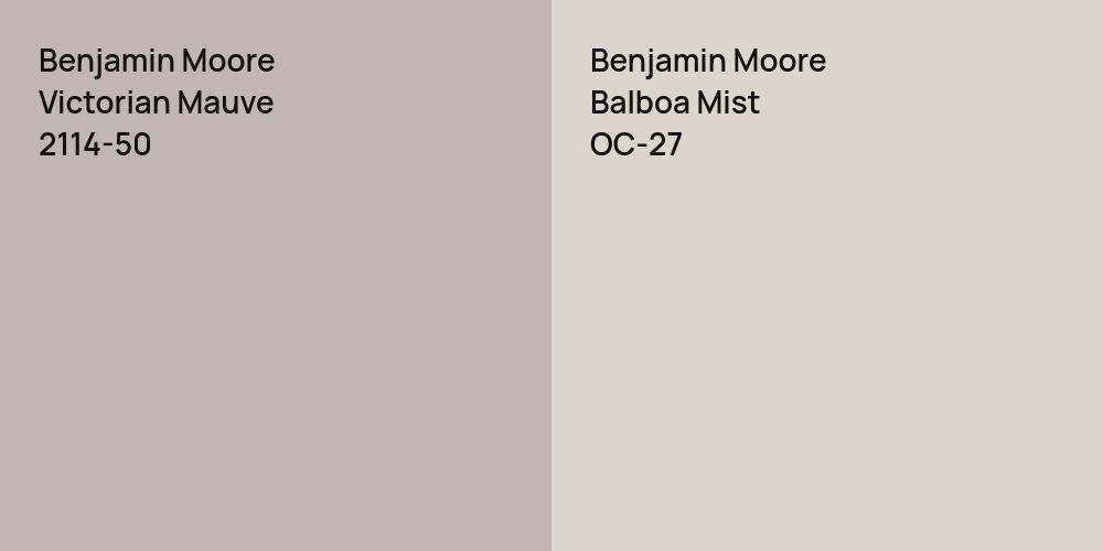 Benjamin Moore Victorian Mauve vs. Benjamin Moore Balboa Mist