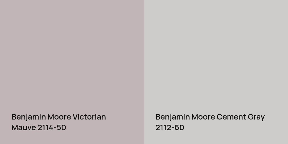 Benjamin Moore Victorian Mauve vs. Benjamin Moore Cement Gray