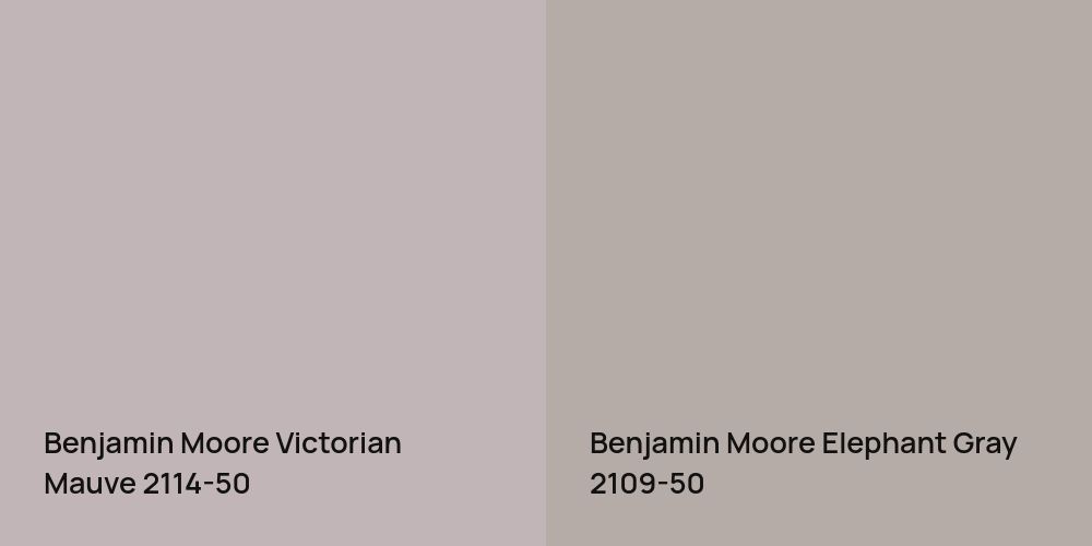 Benjamin Moore Victorian Mauve vs. Benjamin Moore Elephant Gray