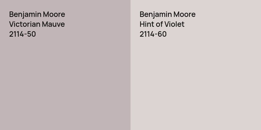 Benjamin Moore Victorian Mauve vs. Benjamin Moore Hint of Violet