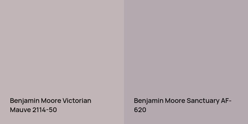 Benjamin Moore Victorian Mauve vs. Benjamin Moore Sanctuary