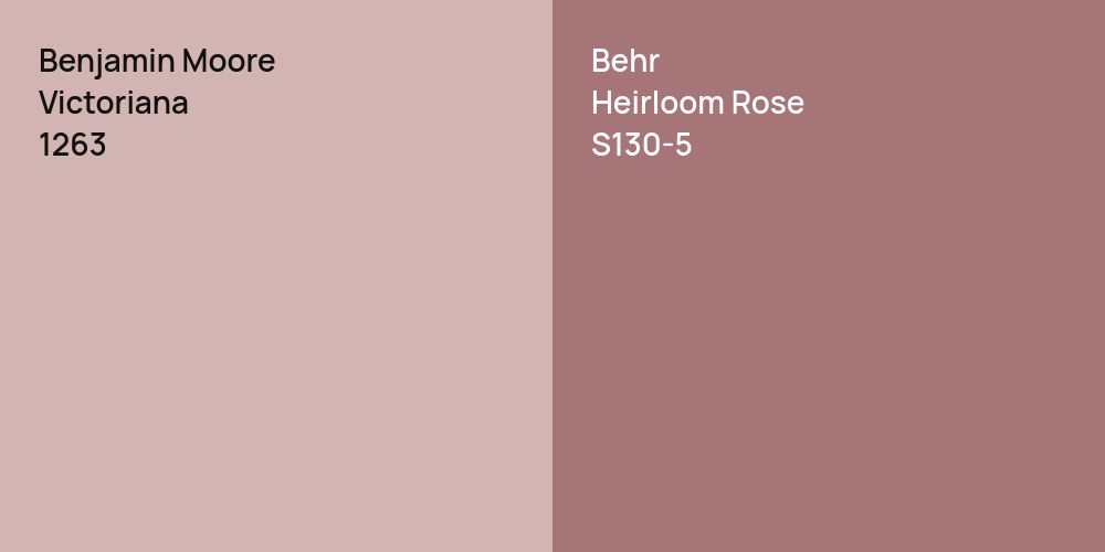 Benjamin Moore Victoriana vs. Behr Heirloom Rose