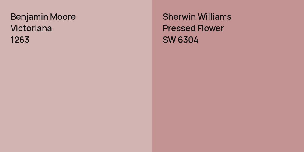 Benjamin Moore Victoriana vs. Sherwin Williams Pressed Flower