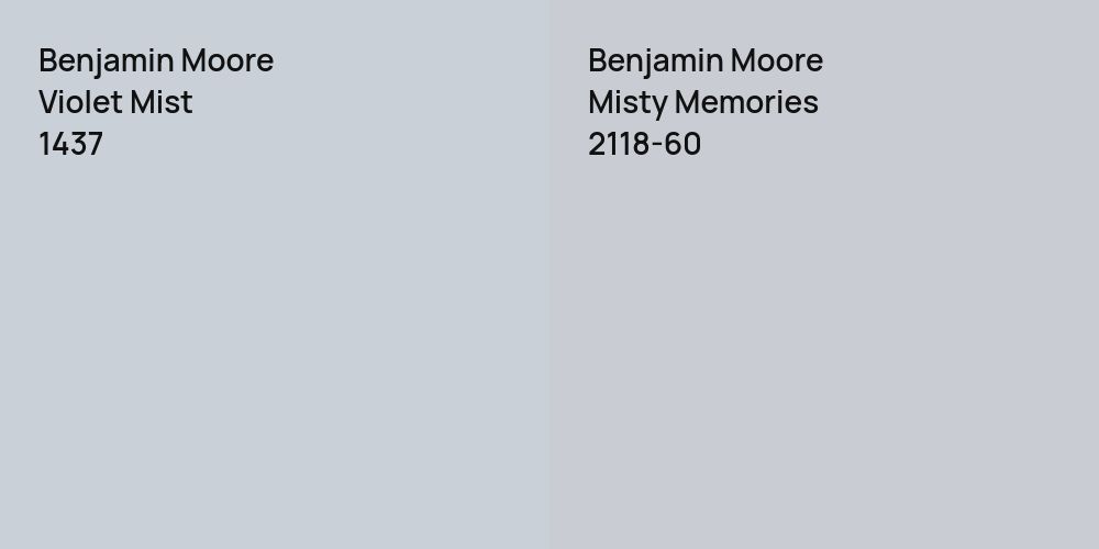 Benjamin Moore Violet Mist vs. Benjamin Moore Misty Memories