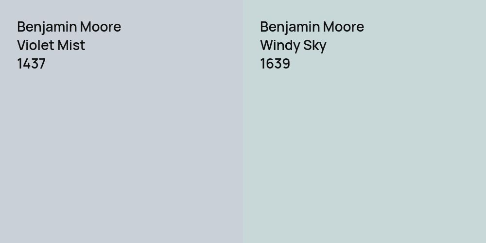 Benjamin Moore Violet Mist vs. Benjamin Moore Windy Sky