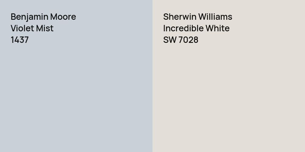 Benjamin Moore Violet Mist vs. Sherwin Williams Incredible White