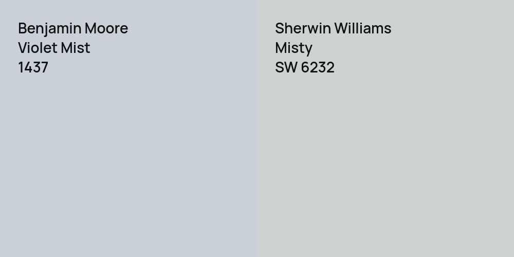 Benjamin Moore Violet Mist vs. Sherwin Williams Misty