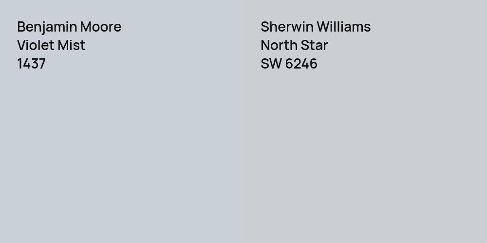 Benjamin Moore Violet Mist vs. Sherwin Williams North Star