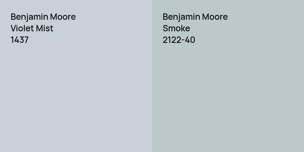 Benjamin Moore Violet Mist vs. Benjamin Moore Smoke