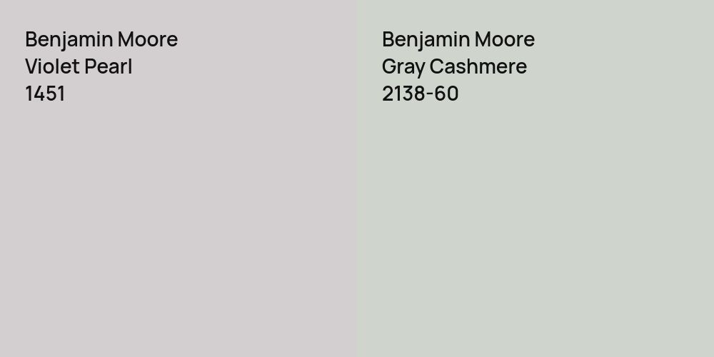 Benjamin Moore Violet Pearl vs. Benjamin Moore Gray Cashmere