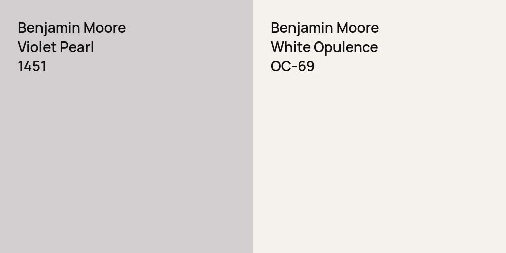 Benjamin Moore Violet Pearl vs. Benjamin Moore White Opulence