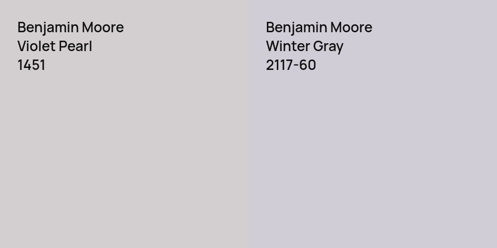 Benjamin Moore Violet Pearl vs. Benjamin Moore Winter Gray