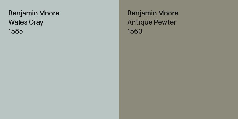 Benjamin Moore Wales Gray vs. Benjamin Moore Antique Pewter